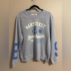 NWT Altar'd State Light Blue Crewneck Sweater size Large Nantucket
